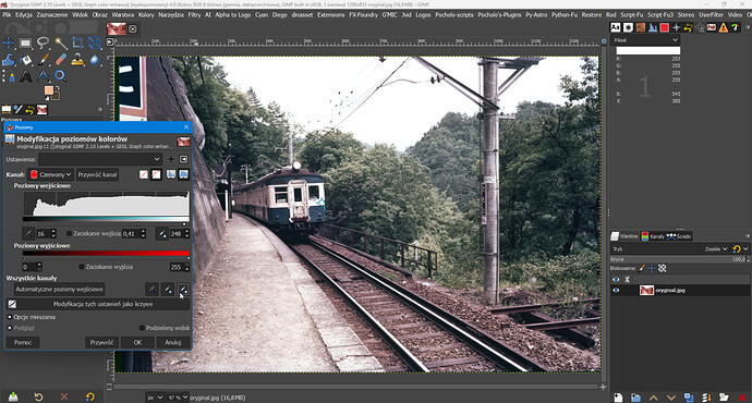 oryginal GIMP 2.10 Levels
