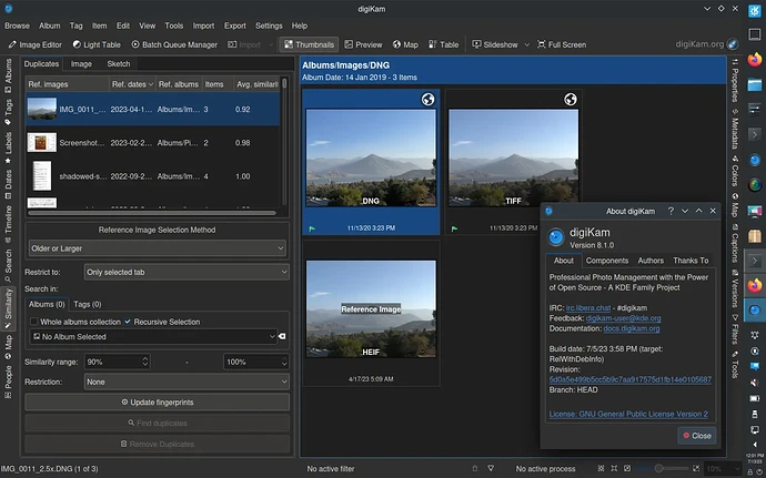 digiKam 8.1.0 Similarity Search Engine