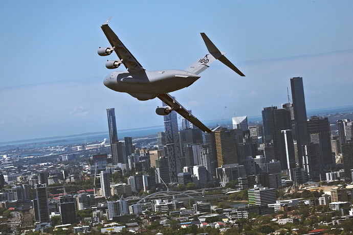 Globemaster over Brisbane