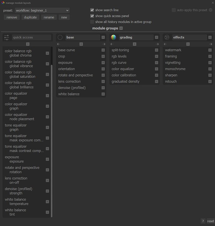 Beginner workflow