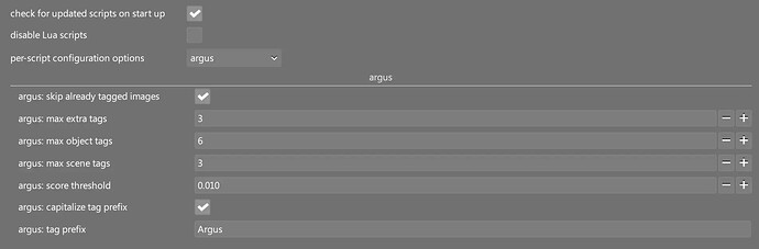 argus - config options