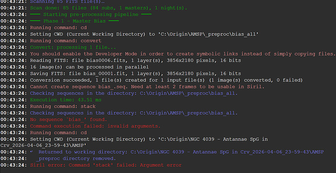 Siril - AMSP error