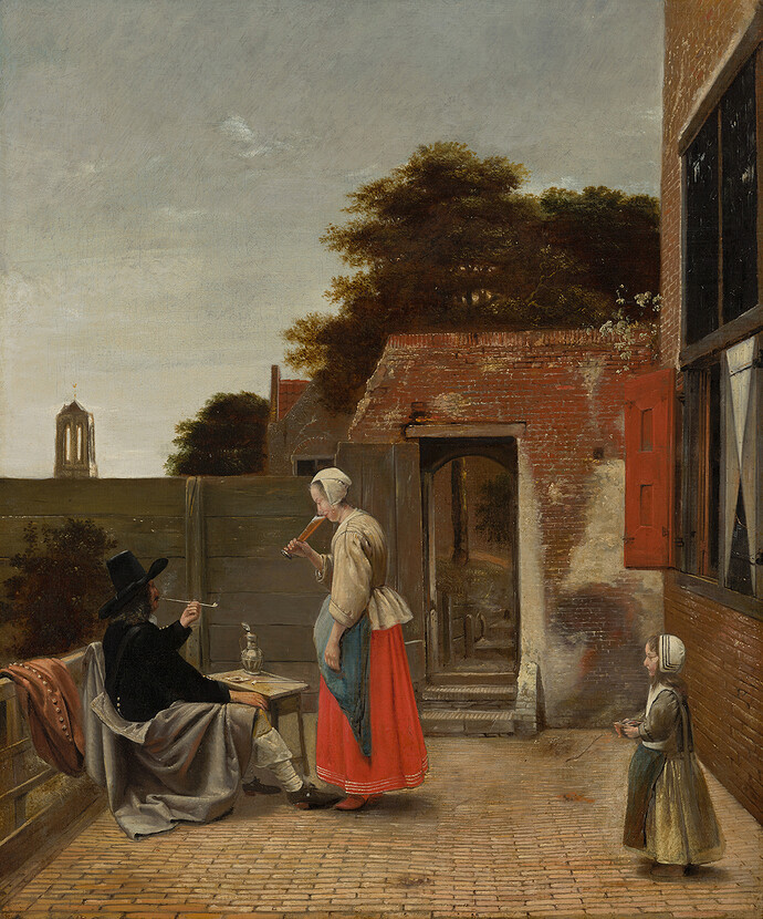 pieter-de-hooch-binnenplaats-met-rokende-man-en-drinkende-vrouw-mh0835-mauritshuis
