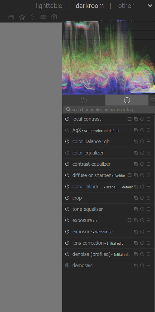 Keeping Modules In One List - All the time?? - darktable - discuss.pixls.us
