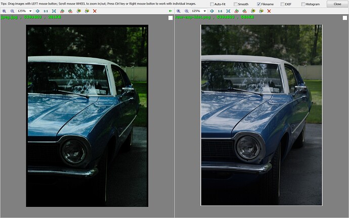 comp jpeg raw-hist-exp
