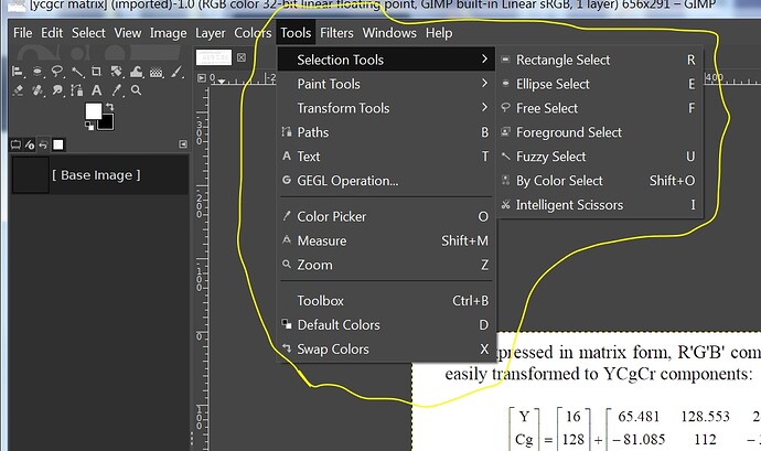GIMP tools