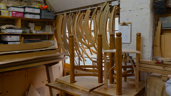 Tables with steam bent legs