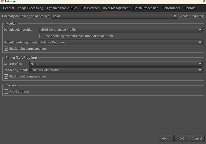 color settings