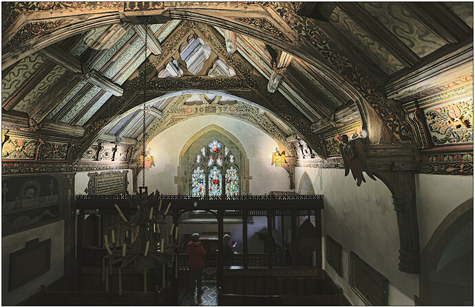RUG CHAPEL - C17th, original paint, hence kept in the dark by CADW.