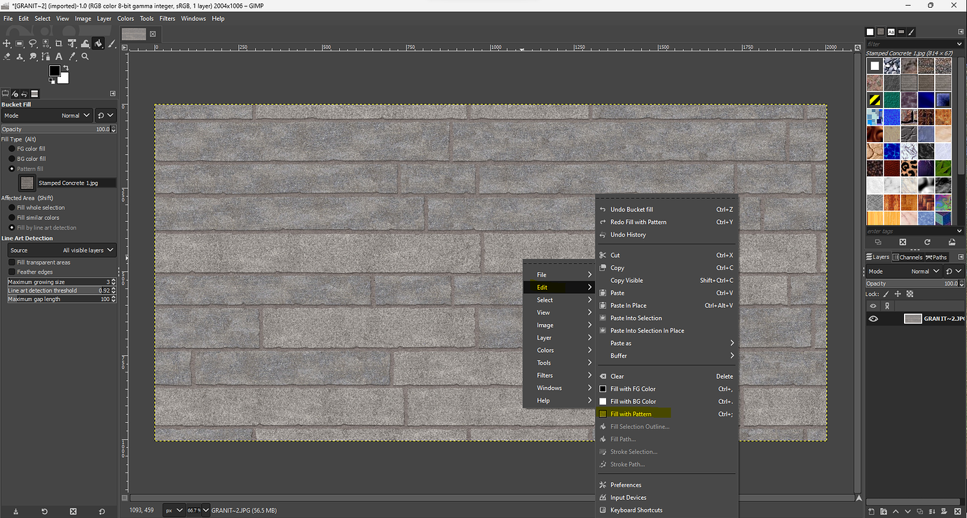 How to fill an image with a Pattern - GIMP - discuss.pixls.us