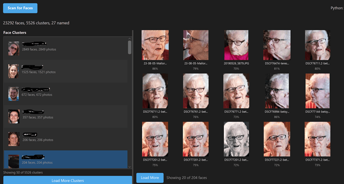 Face detection and clustering