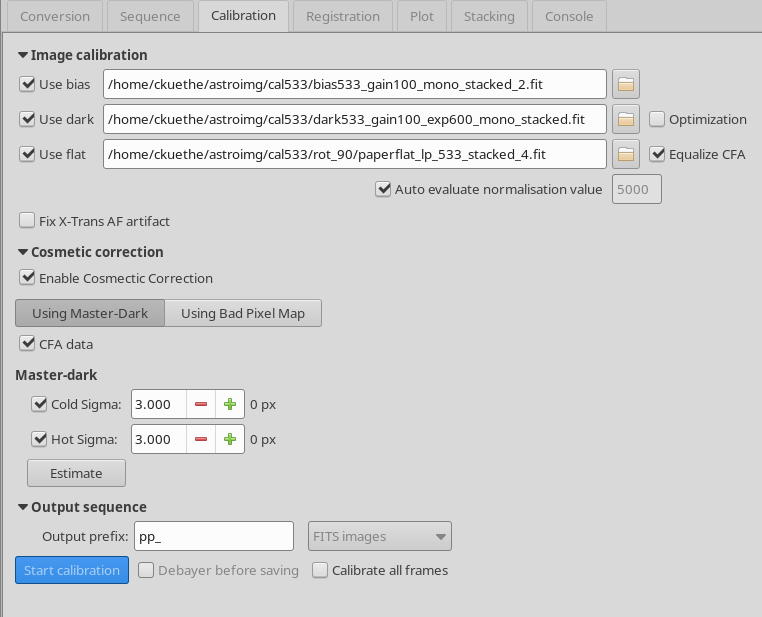 regression in sequence calibration Siril discuss.pixls.us