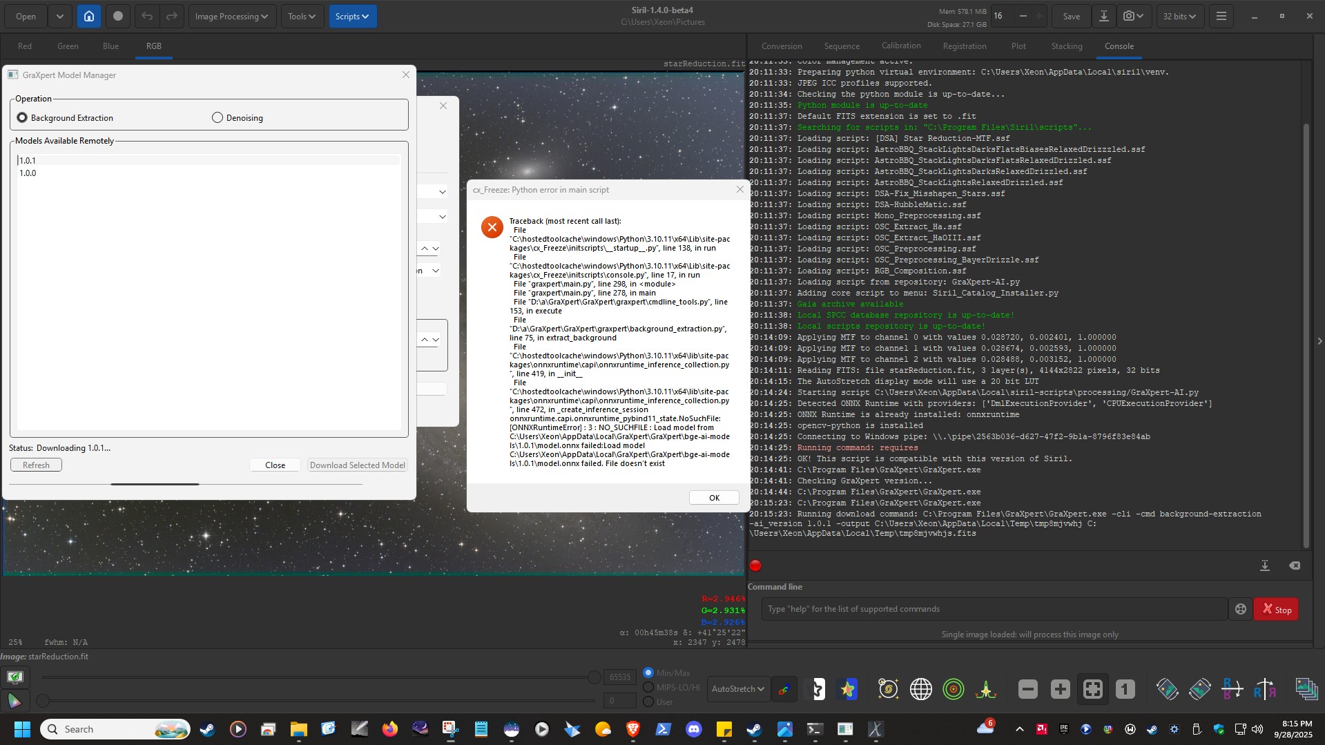 Graxpert Siril Integration Python Error - Siril - discuss.pixls.us