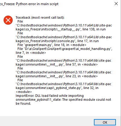 Graxpert failure to launch