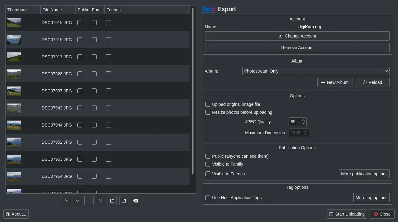 Flickr Export Plugin